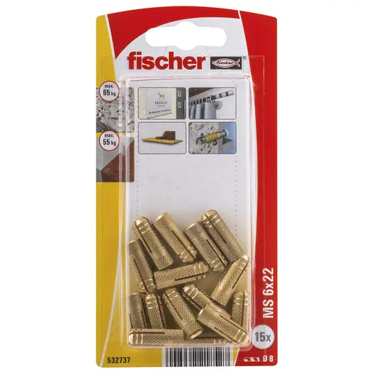 Набивен анкер Fischer за бетон без опорен пръстен поцинкован  M6x22 мм, MS