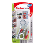 Дюбел пластмасов Fischer с опорен пръстен и затворена кука 2 бр./блистер ф 8x40 мм, Duopower 8 x 40 OH - product - 025 FSB1198