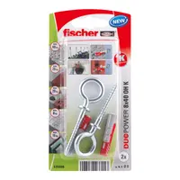 Дюбел пластмасов Fischer с опорен пръстен и затворена кука  ф 8x40 мм, 2 бр./опак., Duopower 8 x 40 OH