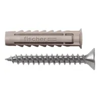 Дюбел пластмасов Fischer с опорен пръстен и винт PZ  ф 8x40 мм, SX S