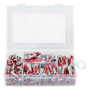 Дюбел пластмасов Fischer с опорен пръстен 132 бр./кутия ф 6, 8, 10 мм, Meister-Box DuoPower - product - 025 FSR1124