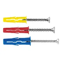Дюбел пластмасов Rawlplug с опорен пръстен и винт PZ комплект ф 5x24, ф 6x28, ф 8x32 мм, 120 бр., R-S3-UNO