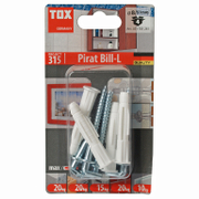 Дюбел пластмасов Tox с опорен пръстен и Г-образна кука с фланец 4 бр./блистер ф 8x51 мм, Bill-L - product - 025 TOX 436