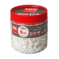 Дюбел пластмасов Tox с опорен пръстен  ф 6x41 мм, 190 бр./опак., Deco