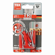 Дюбел пластмасов Tox с опорен пръстен и винт PZ  ф 6x36 мм, 10 бр./опак., TRI S - product - 025 TOX 454