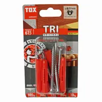 Дюбел пластмасов Tox с опорен пръстен и винт PZ  ф 8x51 мм, 6 бр./опак., TRI S
