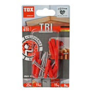 Дюбел пластмасов Tox с опорен пръстен и винт PZ 12 бр./блистер ф 5x31 мм, TRI S - product - 025 TOX 453