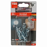 Дюбел метален Tox за гипсокартон с опорен пръстен и метричен винт PZ 4 бр./блистер M6x37х12.5 мм, Acrobat - product - 025 TOX 505