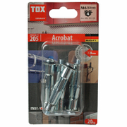 Дюбел метален Tox за гипсокартон с опорен пръстен и метричен винт PZ 4 бр./блистер M6x52х12.5 мм, Acrobat - product - 025 TOX 506