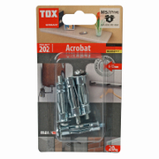 Дюбел метален Tox за гипсокартон с опорен пръстен и метричен винт PZ 4 бр./блистер M5x37х12.5 мм, Acrobat - product - 025 TOX 503