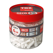 Дюбел пластмасов Tox с опорен пръстен 230 бр./кутия ф 6x28 мм, Deco - product - 025 TOX 794