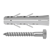 Дюбел пластмасов Tox за бетон без опорен пръстен с винт външен 6-стен 4 бр./блистер ф 10x50 мм, Barracuda - product - 025 TOX1199