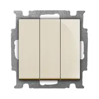 Електрически троен ключ ABB скрит монтаж  10 A, слонова кост, 106/3/1 UC-92-507