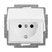 Електрически интериорен контакт ABB единичен скрит монтаж с капак  16 A, 2P+E, 20 IP, бял, 20 EUK-94-507 - product - 028 ABB4295