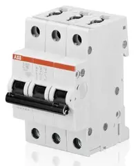 Автоматичен триполюсен прекъсвач ABB за DIN шина крива C  25 A, 400 V, 6 kA, 3P, S203-C25
