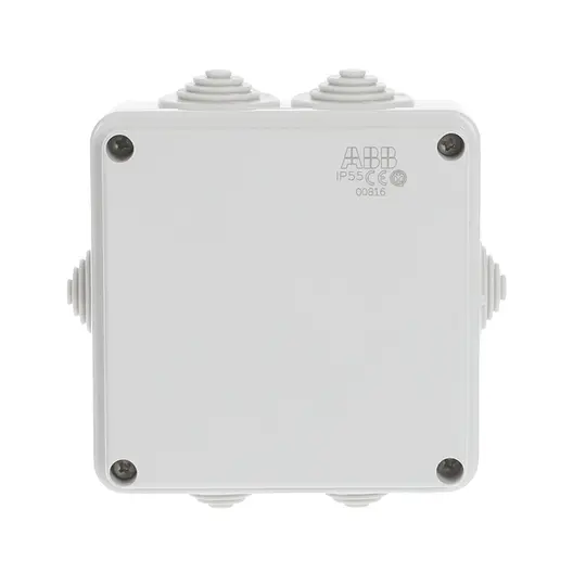 Разклонителна кутия ABB PVC, противовлажна  открит монтаж, 100x100x50 мм, 44 IP, сива, System Pro E M008160000