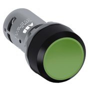 Бутонен превключвател ABB с пружинно връщане моноблок  1 A, 230 V, 1 NO, зелен, Compact CP1-10G-10 - product - 028 ABB4425