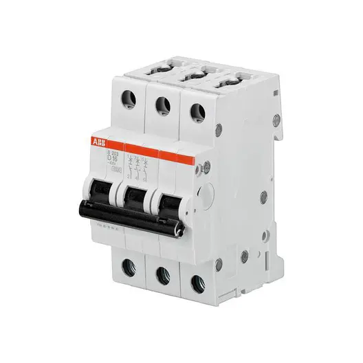 Автоматичен триполюсен прекъсвач ABB за DIN шина крива C  25 A, 400 V, 6 kA, 3P, S203-D25