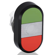 Превключвател пуск-стоп ABB с два бутона с пружинно връщане  1 NO + 1 NC, червен/зелен, MPD1-11C - product - 028 ABB4631