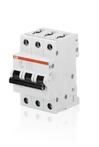 Автоматичен триполюсен прекъсвач ABB за DIN шина крива C  63 A, 400 V, 6 kA, 3P, SH203-C63