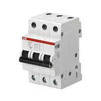 Автоматичен триполюсен прекъсвач ABB за DIN шина крива C  10 A, 400 V, 6 kA, 3P, SH203-C10