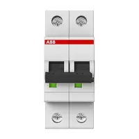 Автоматичен двуполюсен прекъсвач ABB за DIN шина крива C  32 A, 230 V, 6 kA, 2P, S202-C32