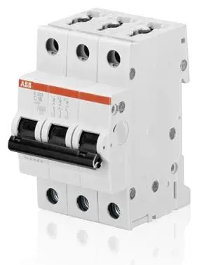 Автоматичен триполюсен прекъсвач ABB за DIN шина крива C  20 A, 400 V, 6 kA, 3P, S203-C20