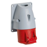 Електрически промишлен контакт ABB трифазен стационарен за панелен монтаж  3P+E, 32 A, 44 IP, червен, 332RS6 - product - 028 ABB1865