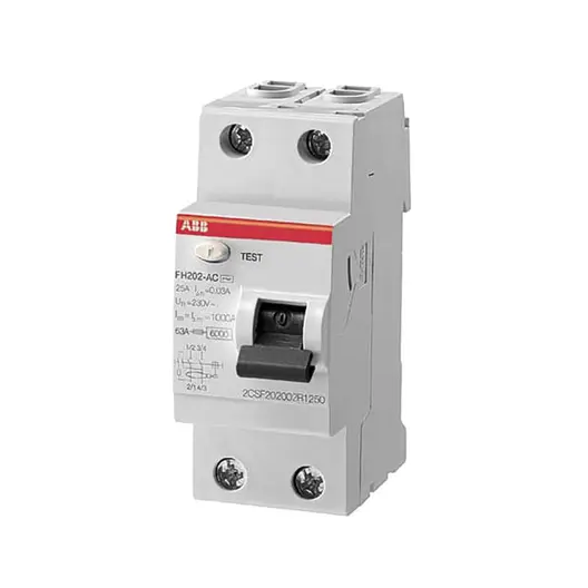 Дефектнотокова защита ABB 2P тип AC  40 A, 30 mA, 6 kA, FH202 АC-40/0.03