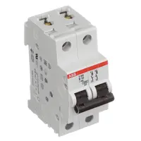 Автоматичен двуполюсен прекъсвач ABB за DIN шина крива B  10 A, 230 V, 15 kA, 2P, S202-B10