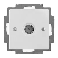 Розетка за кабелна TV ABB единична скрит монтаж, с монтажна рамка  20 IP, бял, 1743-01-94-507