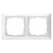 Декоративна рамка ABB за ключове и контакти два модула  бяла, Basic 55 2512-94-507 - product - 028 ABB3142