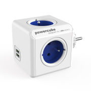 Разклонител електрически Allocacoc с щепсел и USB порт  син, 4 гнезда, PowerCube Original USB - product - 028 ALC 105
