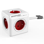 Разклонител електрически Allocacoc с кабел  3 м, 3x1.5 мм2, ШВПС-В / H05VV-F, червен, 5 гнезда, PowerCube Extended - product - 028 ALC 112