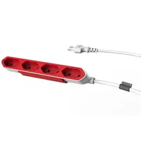 Разклонител електрически Allocacoc с USB портове  1.5 м, 2x1 мм2, ШВПС-В / H05VV-F, червен, 4 гнезда, PowerBar
