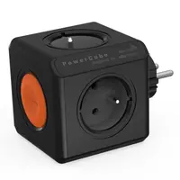Разклонител електрически Allocacoc без кабел, с щепсел  черен, 4 гнезда, PowerCube Original