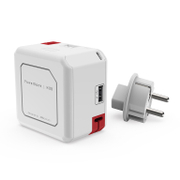 Адаптор от 220 V към USB Allocacoc 4xUSB+1x micro USB  бял, PowerUSB Portable - product - 028 ALC 157