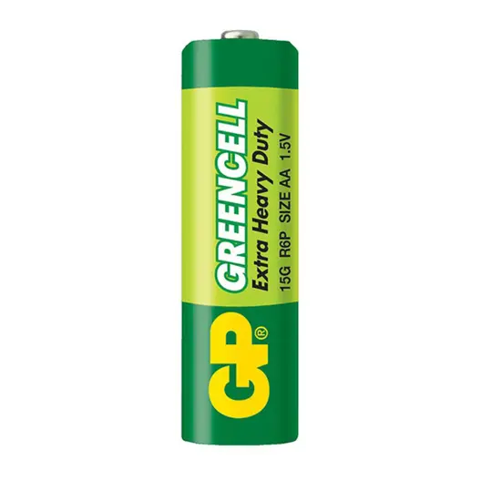 Батерия GP кръгла цинкова  1.5 V, AA/LR06, Greencell GP 15G