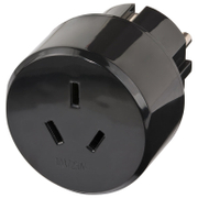 Електрически адаптор преход Hugo Brennenstuhl австралийска/китайска към европейска система  10 A, 20 IP, черен - product - 028 BRS3727