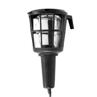 Лампа преносима Commel с предпазна решетка с кабел  5 м, 60 W, 220 V, E27, 120 мм, черен