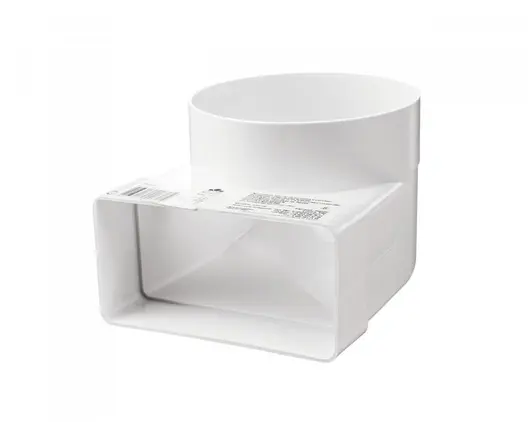 Коляно PVC Vents за въздуховод вертикално  ф 100/110x55 мм, бяло