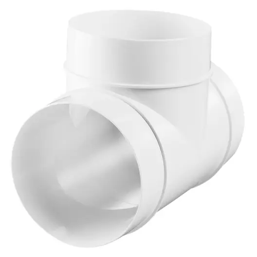 Тройник PVC Vents за кръгъл въздуховод  ф 100 мм, бял