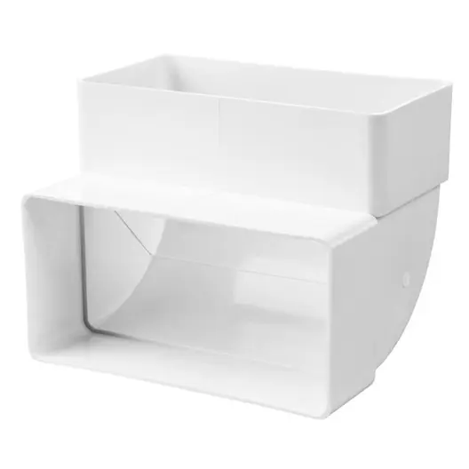 Коляно PVC Vents за въздуховод вертикално  204x60/204x60 мм, бяло