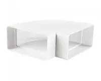 Коляно PVC Vents за въздуховод хоризонтално  204x60/204x60 мм, бяло