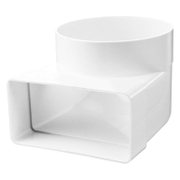 Коляно PVC Vents за въздуховод вертикално  ф 125/204x60 мм, бяло - product - 028 DTR3441