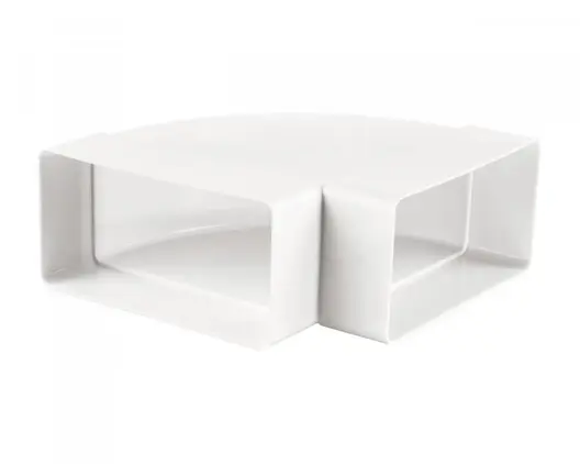 Коляно PVC Vents за въздуховод хоризонтално  120x60/120x60 мм, бяло