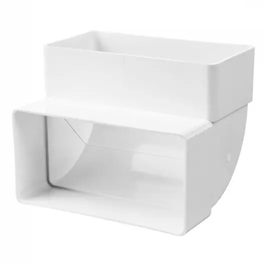 Коляно PVC Vents за въздуховод вертикално  120x60/120x60 мм, бяло