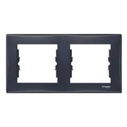 Декоративна рамка Schneider Electric за ключове и контакти два модула  графит, 156х80x7 мм, Sedna - product - 028 ELM4377