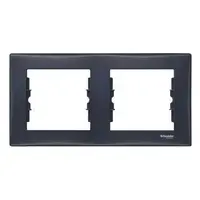 Декоративна рамка Schneider Electric за ключове и контакти два модула  графит, 156х80x7 мм, Sedna