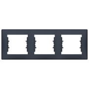 Декоративна рамка Schneider Electric за ключове и контакти три модула  графит, 227х80x7 мм, Sedna - product - 028 ELM4378